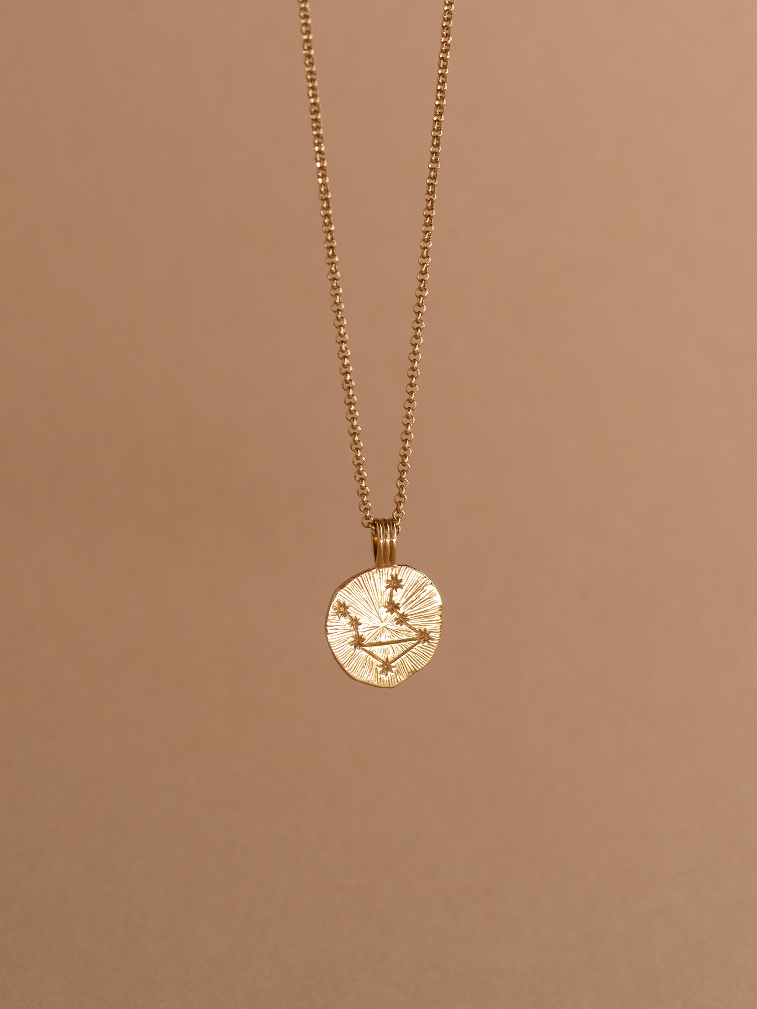 Sun in libra necklace - 22k gold vermeil